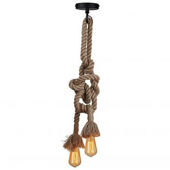 LÁMPARA DECORATIVA DOBLE SOGA, 2 SOCKET , ROSCA E27