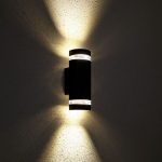 Aplique aros transparente, doble luz