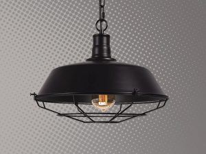 Lampara mundo led industrial negra