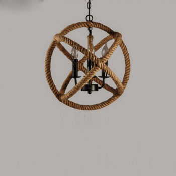 LÁMPARA DECORATIVA DE COLGAR SOGA CIRCULAR CON  4 SOCKET E27 55CM COD.3979