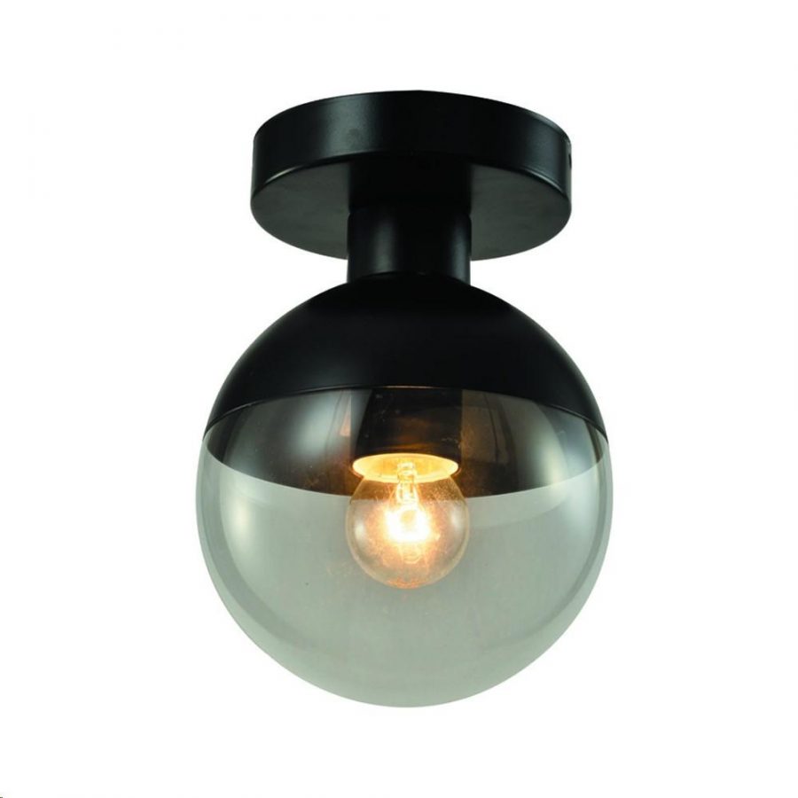 Lámpara De Techo NEGRO Y CLEAR EN FORMA DE GLOBO  Cod. 3523