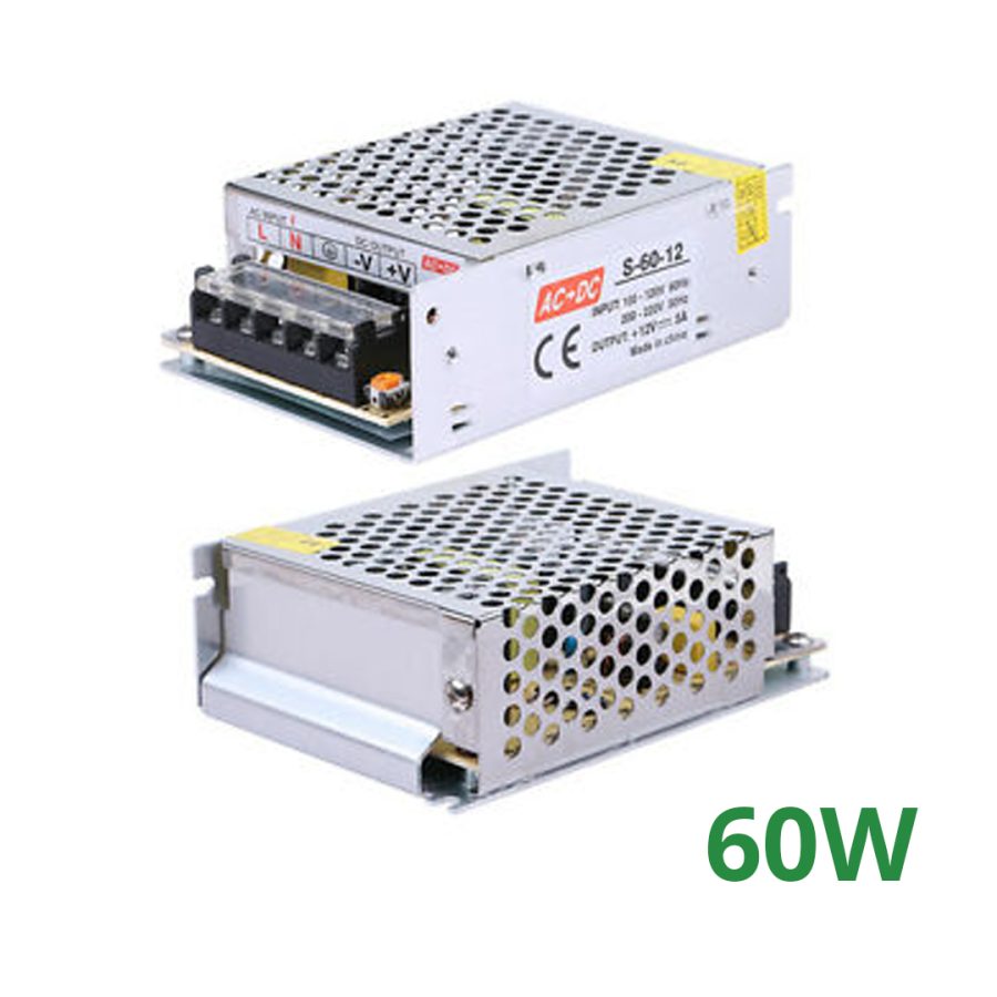 POWER SUPPLY 12v, 60W, 5 amp IP 44 (LRS) WH
