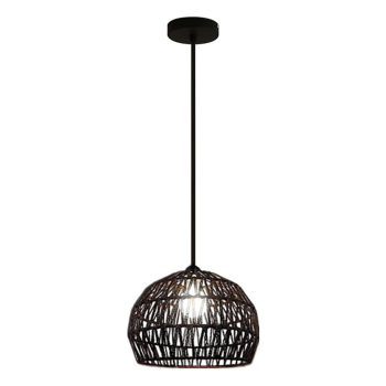 LÁMPARA DECORATIVA DE RATTAN OSCURO E27 20CM*20CM*190MM COD. 3433