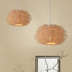 LÁMPARA DECORATIVA DE BAMBOO NIDO DE PAJARO DIAM 30CM E27 cod. 3309