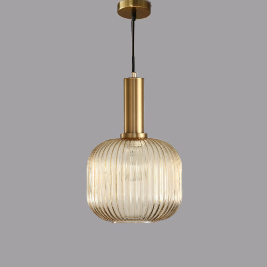 LAMPARA DEC BASILE TIPO B AMBAR BASE BRONZE COD 4078