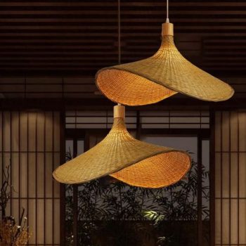 LÁMPARA DECORATIVA DE BAMBOO TIPO DOS SOMBRERO 430*530MM E27 COD. 4298