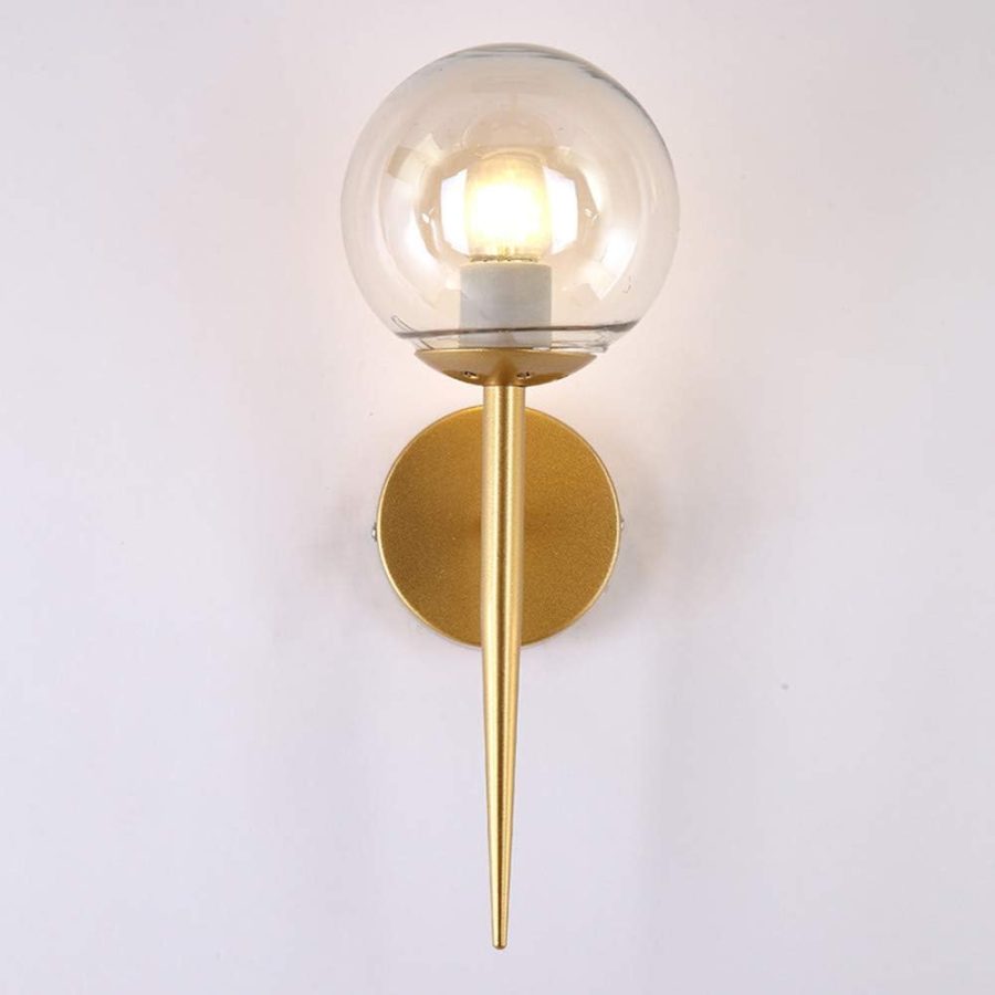 APLIQUE DEC BASE DORADA GLOBO DIAMANTE AMBAR E27 cod. 4169