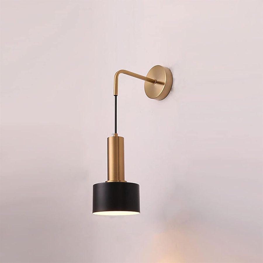 APLIQUE DEC DORADO Y NEGRO CON CABLE COPA E27 Cod. 4188