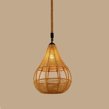 LÁMPARA DEC DE RATTAN PERA E27 Cod. 4182