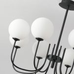 LÁMPARA DEC METAL BRAZOS CURVEADOS 8 GLOBOS MILK E27 Cod. 4331