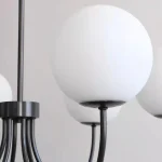 LÁMPARA DEC METAL BRAZOS CURVEADOS 8 GLOBOS MILK E27 Cod. 4331
