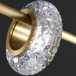 LÁMPARA DEC BARRA DORADA ARO CRISTAL CLEAR 3000K 110V COD. 4349