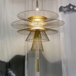 LÁMPARA DEC 3 AROS DE BICICLETA DORADO  LED INTEGRADO  3000K  COD. 4356