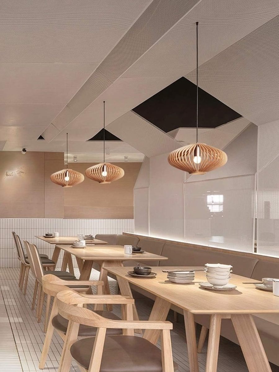 LÁMPARA DECORATIVA DE MADERA REJILLAS CURVEADAS COD.4275
