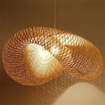 LÁMPARA DECORATIVA DE BAMBOO TIPO HONGO OVALADO 400X200 E27 COD. 4229