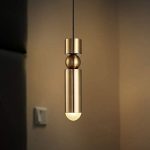 LÁMPARA DECORATIVA TUBULAR  DORADA LED INTEGRADO 3000K  COD. 4569