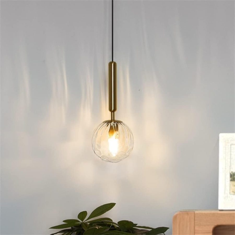 LÁMPARA DEC 1 GLOBO CLEAR CON SOCKET DORADO 1.2MT E27 COD. 4571