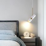 LÁMPARA DECORATIVA  TUBULAR BLANCA CON DORADO 7W COD. 4566