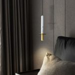 LÁMPARA DECORATIVA TUBULAR DE MÁRMOL BLANCO LED INTEGRADO 3000K COD. 4562