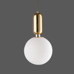 LÁMPARA DECORATIVA 1 GLOBO FROST CON CABLE DORADO 1.2MT E27 COD. 4570