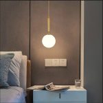 LÁMPARA DECORATIVA 1 GLOBO FROST CON CABLE DORADO 1.2MT E27 COD. 4570