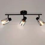 LÁMPARA DECORATIVA BASE NEGRA 3 FOCOS  BLACK SMOKE 48CM*20CM*15CM COD 3792