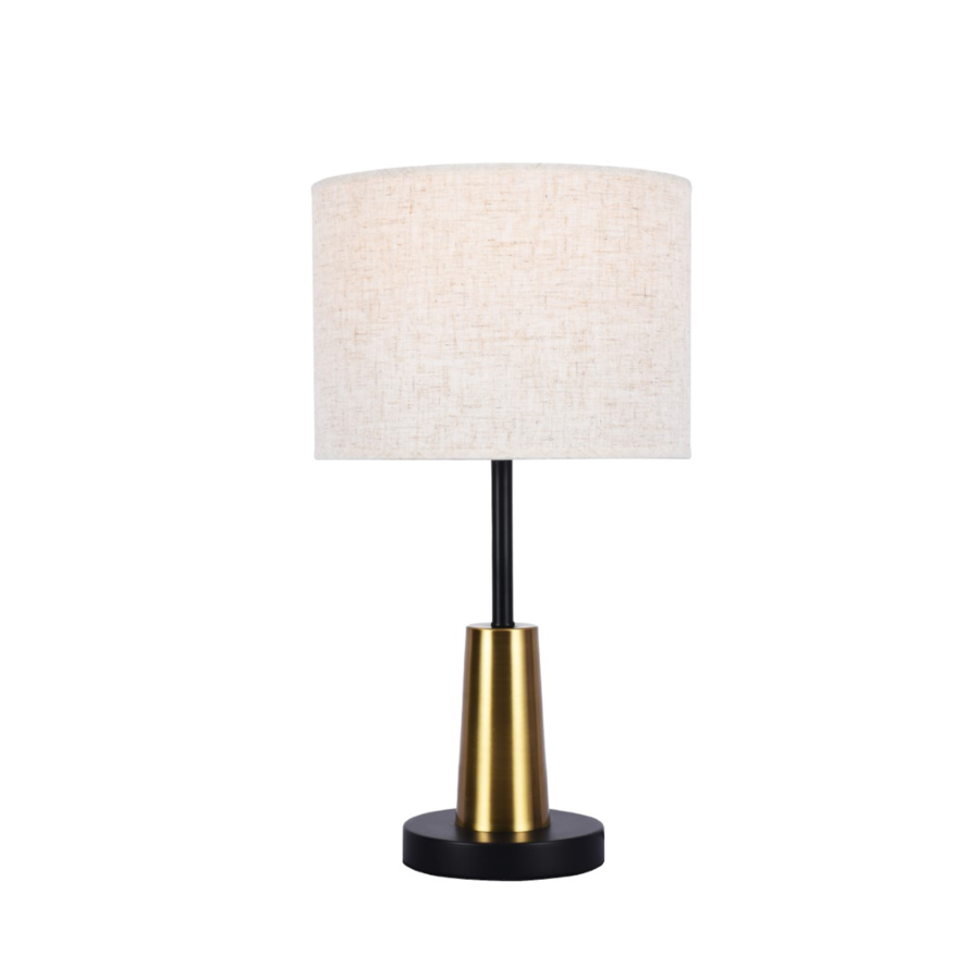 LÁMPARA DE MESA BLANCA BASE DORADA  E27 D28CM*50CM  COD 3108