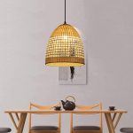 LÁMPARA DECORATIVA DE BAMBOO CUPULA COD. 3338