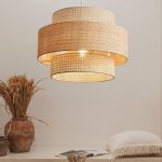 LÁMPARA DECORATIVA DE RATTAN CILINDRICA COD.3369