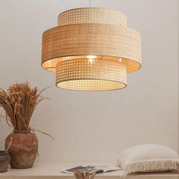 LÁMPARA DECORATIVA DE RATTAN CILINDRICA COD.3369