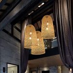 LÁMPARA DECORATIVA DE BAMBOO CILINDRO LARGO Y ANCHO TIPO MALLA GRANDE COD. 4271