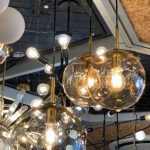 LAMPARA DECORATIVA 3 GLOBOS CON BACHES LATERALES  BRONZE, AMBAR + SMOKE GRAY E27 COD. 4517