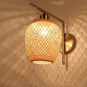 APLIQUE DECORATIVO RATTAN BARRILITO BASE DORADA METAL COD.4616