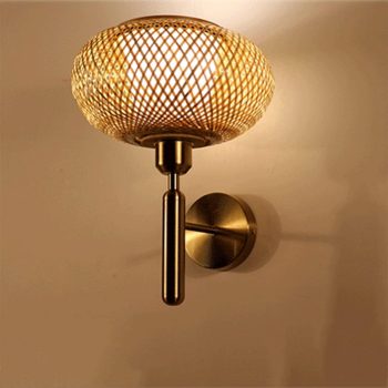 APLIQUE DECORATIVO RATTAN CON FORRO ACHATADO  BASE METAL DORADA COD.4617