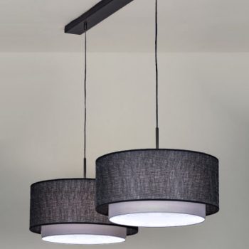 LÁMPARA DECORATIVA BARRA GRIS 2 CANASTAS GRIS COD.4483
