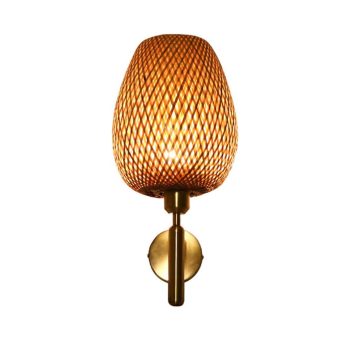 APLIQUE RATTAN  TULIPAN Y BASE METAL DORADO COD.4614