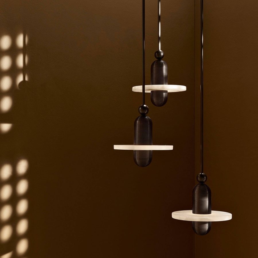 LÁMPARA DECORATIVA CILINDRO NEGRO CON CIRCULO COD.3140