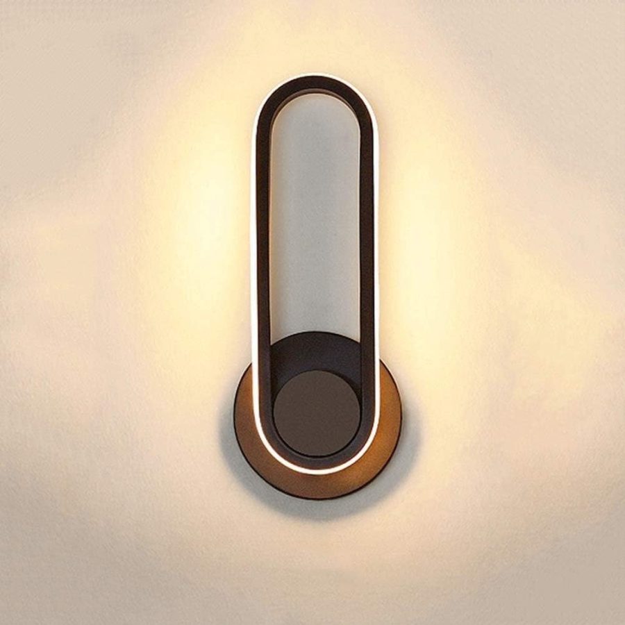 APLIQUE DECORATIVO NEGRO  LED INTEGRADO ARO ELIPTICO COD.4265