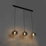 LÁMPARA DECORATIVA 3 GLOBOS SMOKE BARRA RECTANGULAR COD. 3425