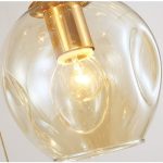 LÁMPARA DECORATIVA DOBLE ALTURA 18 TULIPANES  GLOBOS ÁMBAR COD.4470