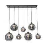 LÁMPARA DECORATIVA 7 GLOBOS BLACKSMOKE BARRA RECTANGULAR COD.2316