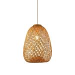 LÁMPARA DECORATIVA DE RATTAN OVALDA D300*H400 E27  COD.4644