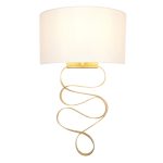 APLIQUE DECORATIVO BASE CURVEADA TELA BLANCA REDONDA  30*H50cmE27 COD.3397