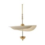 LÁMPARA DECORATIVA SOMBRERO BLANCO Y BRONCE 110V 3000K  Dia.60*H70cm COD 3458