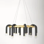 LÁMPARA DECORATIVA  12 BRAZOS CURVEADOS NEGROS E27  COD.4625