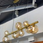 LÁMPARA DECORATIVA 9 GLOBOS AMBAR Y BRONCE Dia.93*H120cm G9COD.4624