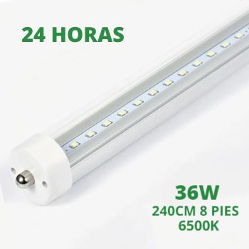 TUBO LED 36W 240CM AL+PC 24H  1PIN CLEAR 100/277V NEOLUZ (6500K) 24 HORAS Cod. 5046