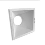 BASE DICROICA GU10 FIJA CUADRADA BLANCA PROFUNDA 93*93*53MM COD. 2776