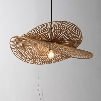 LÁMPARA COLGAR DE RATTAN DOBLE CAPA 60CM COD.3223
