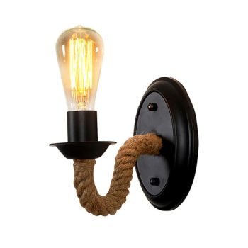 APLIQUE DECORATIVO BASE NEGRA SOGA CURVEADA E27 COD.3707